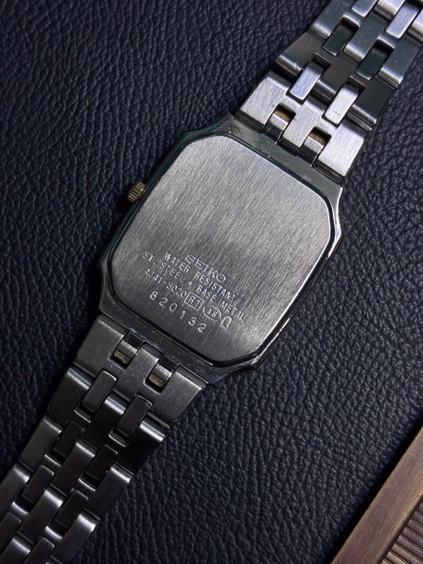 Seiko Exceline 4J41-5020 Silver Gold Square Ladies Watch