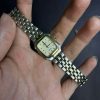 Seiko Exceline 4J41-5020 Silver Gold Square Ladies Watch