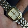 Seiko Exceline 4J41-5020 Silver Gold Square Ladies Watch