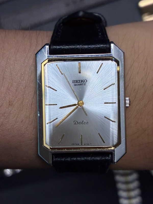 SEIKO 9521-5060 Dolce 1984 Quartz Silver Dial Vintage Men Wristwatch